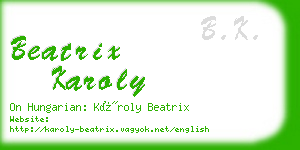 beatrix karoly business card